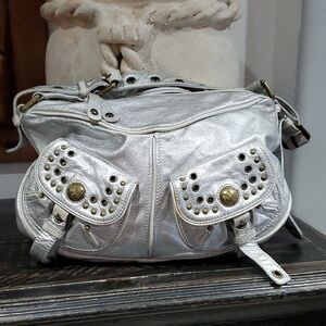 Marc Jacobs Silver Studded Shoulder Bag